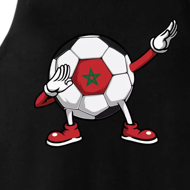 Funny Dabbing Soccer Morocco Jersey Moroccan Football Lovers Gift Ladies Tri-Blend Wicking Tank