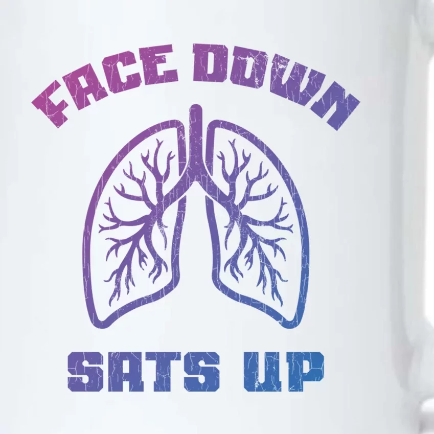 Face Down Sats Up Funny Healthcare Worker Nurses Graphic Cool Gift Black Color Changing Mug