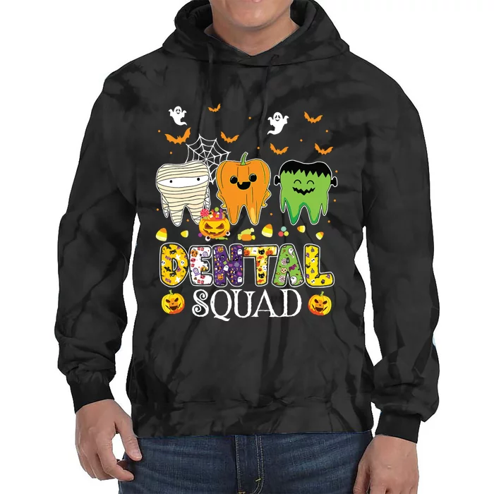 Funny Dental Squad Costume Denstist Halloween Tie Dye Hoodie