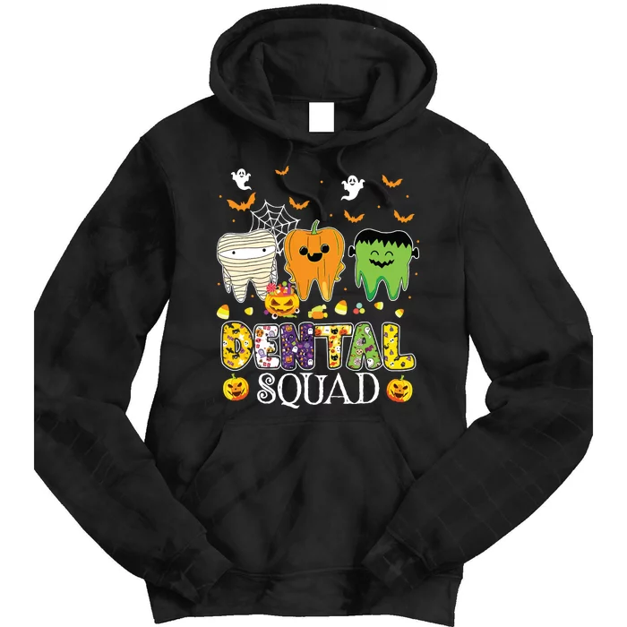 Funny Dental Squad Costume Denstist Halloween Tie Dye Hoodie