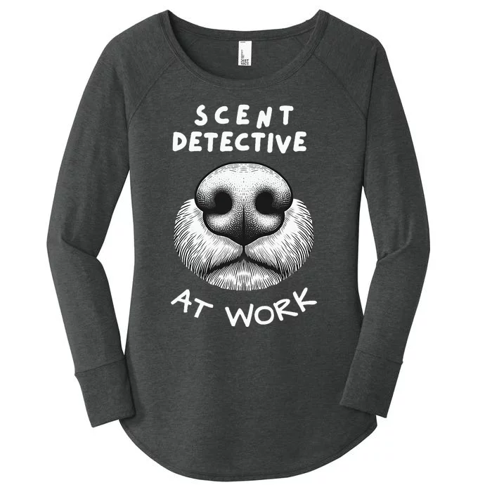 Fun Dog Scent Design Scent Detective At Work Women's Perfect Tri Tunic Long Sleeve Shirt