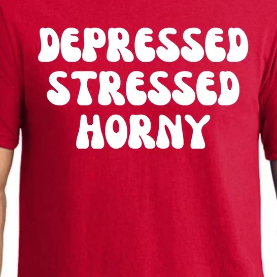 Funny Depressed Stressed Horny Pajama Set