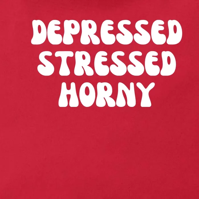 Funny Depressed Stressed Horny Zip Tote Bag