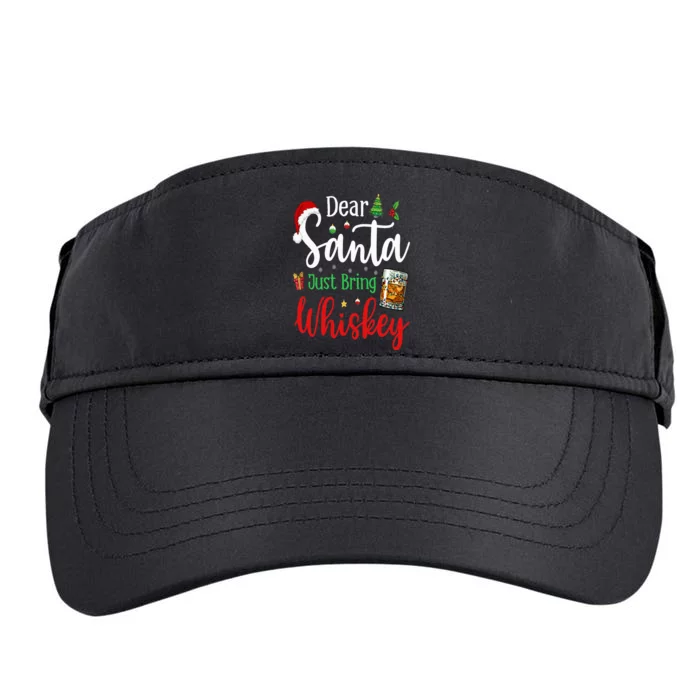 Funny Dear Santa Just Bring Whiskey Christmas Pajamas Adult Drive Performance Visor