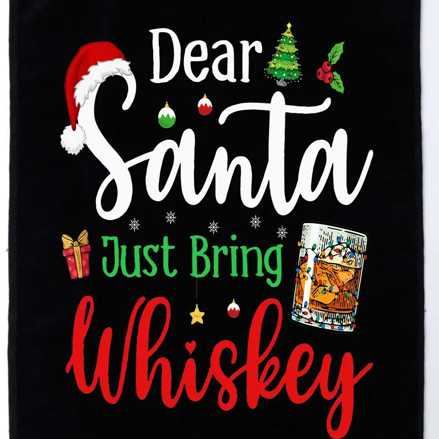 Funny Dear Santa Just Bring Whiskey Christmas Pajamas Platinum Collection Golf Towel