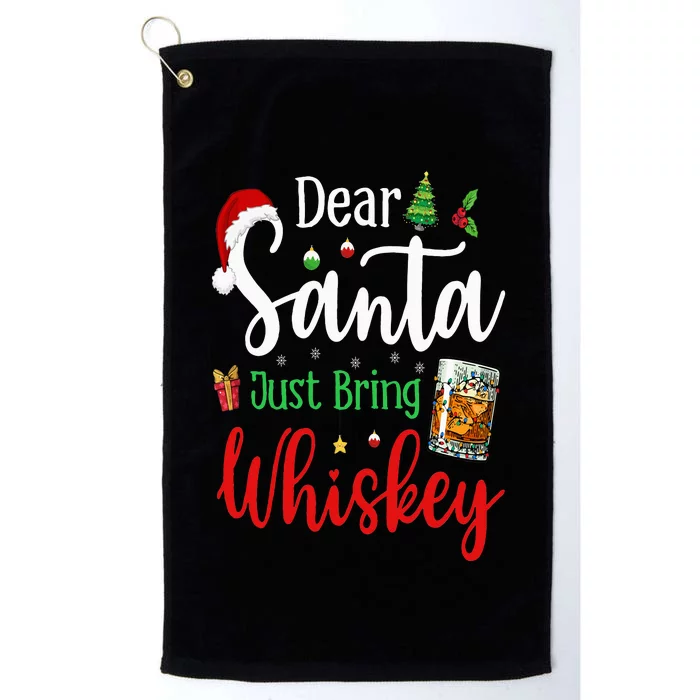 Funny Dear Santa Just Bring Whiskey Christmas Pajamas Platinum Collection Golf Towel