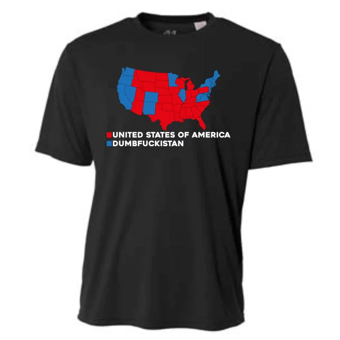 Funny Dumbfuckistan Shirt Election Map United States Of America Dumbfuckistan Cooling Performance Crew T-Shirt