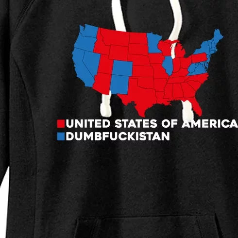 Funny Dumbfuckistan Shirt Election Map United States Of America Dumbfuckistan Women's Fleece Hoodie