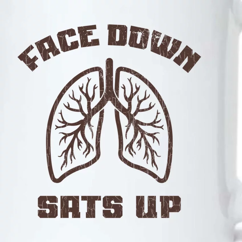 Face Down Sats Up Funny Healthcare Worker Nurses Graphic Gift Black Color Changing Mug