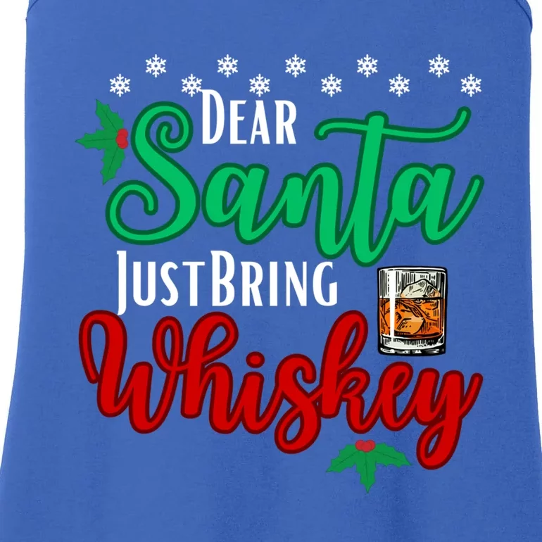 Funny Dear Santa Just Bring Whiskey Christmas Pajamas Gift Ladies Essential Tank