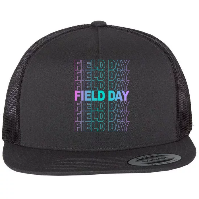 Field Day School Neon Retro Flat Bill Trucker Hat