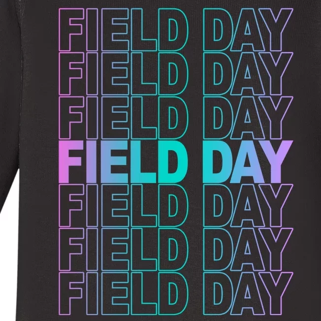 Field Day School Neon Retro Baby Long Sleeve Bodysuit