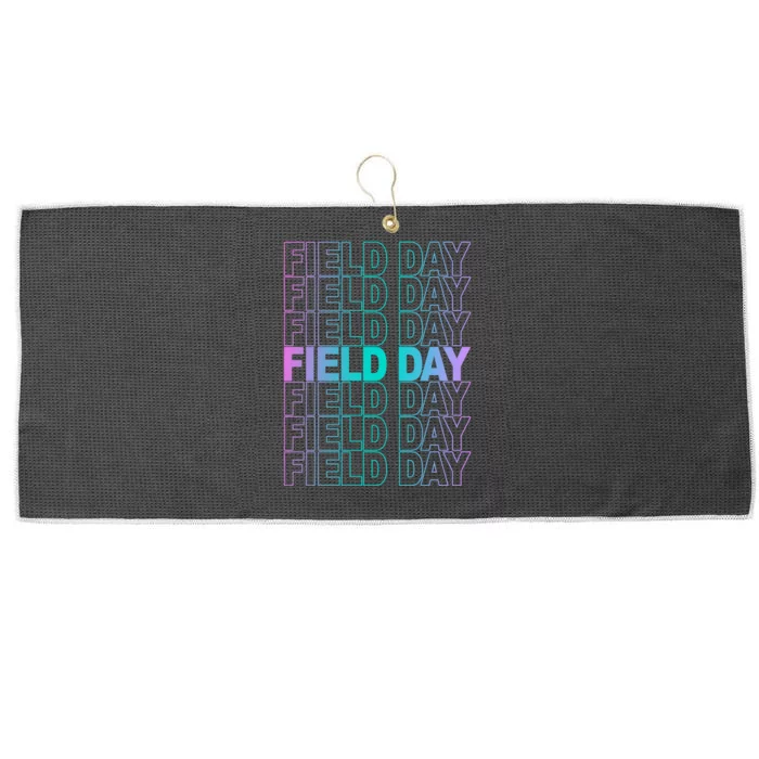 Field Day School Neon Retro Large Microfiber Waffle Golf Towel