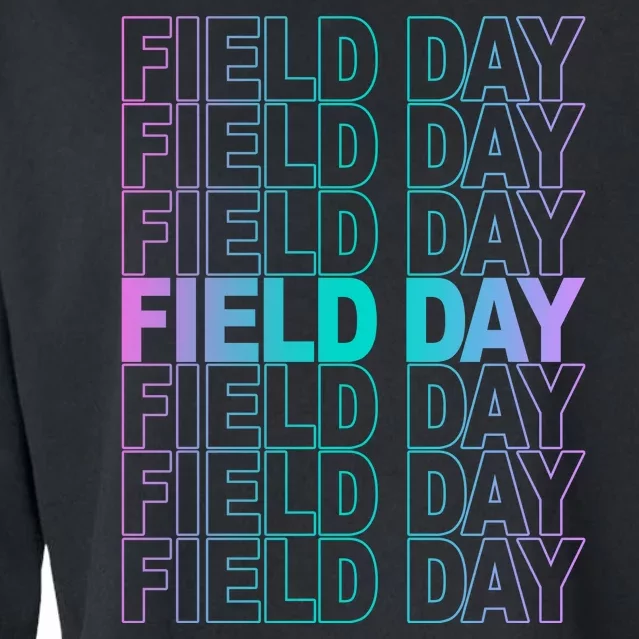 Field Day School Neon Retro Cropped Pullover Crew