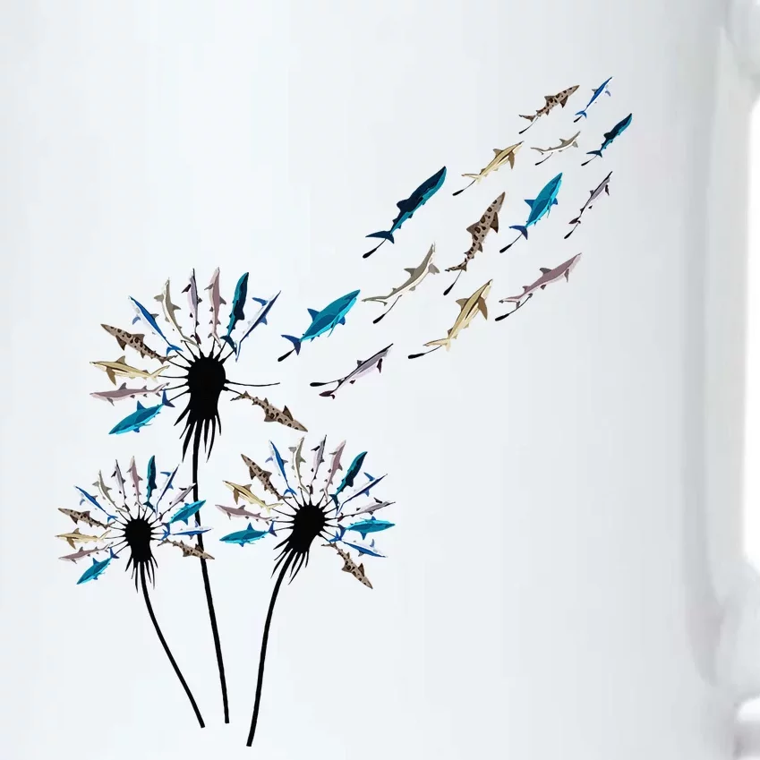 Flower Dandelion Sharks For Shark Lover Shark Black Color Changing Mug