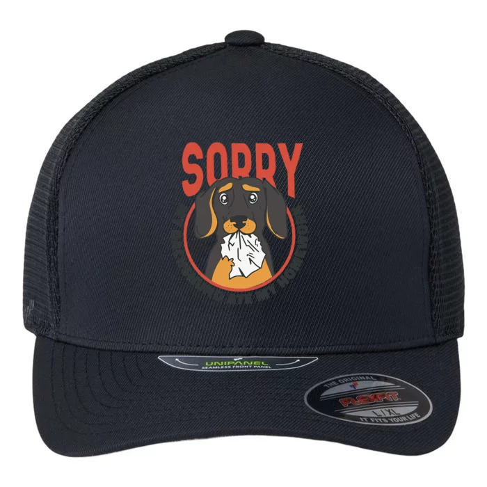 Funny Dachshund Sorry Ate My Homework Flexfit Unipanel Trucker Cap