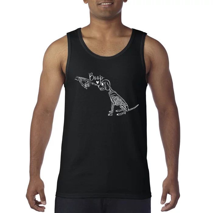 Funny Dog Skeleton Hand Boop Halloween Puppy Dog Lover Gift Tank Top