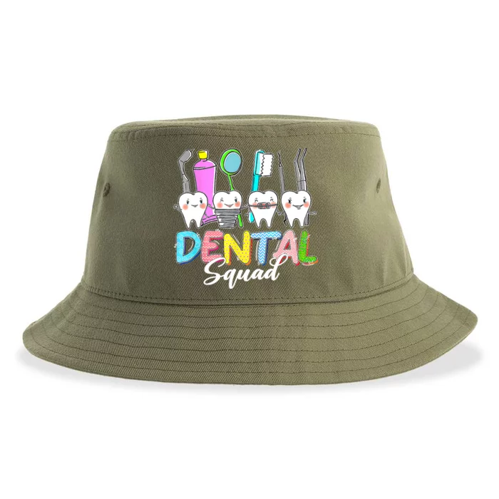 Funny Dental Squad Bunny Teeth Dentist Happy Easter Day Sustainable Bucket Hat