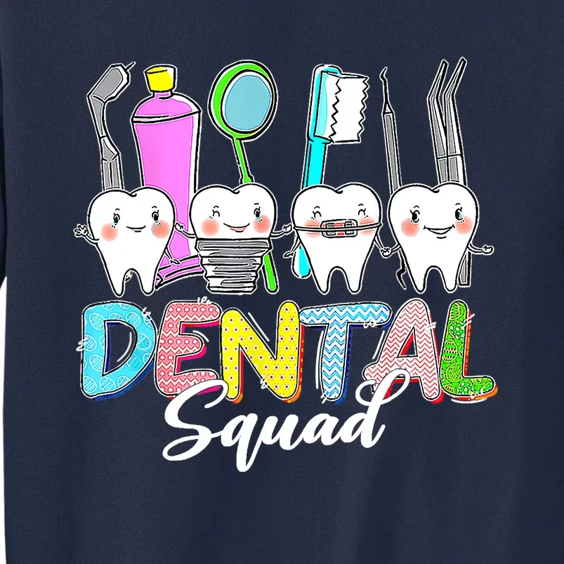 Funny Dental Squad Bunny Teeth Dentist Happy Easter Day Tall Sweatshirt