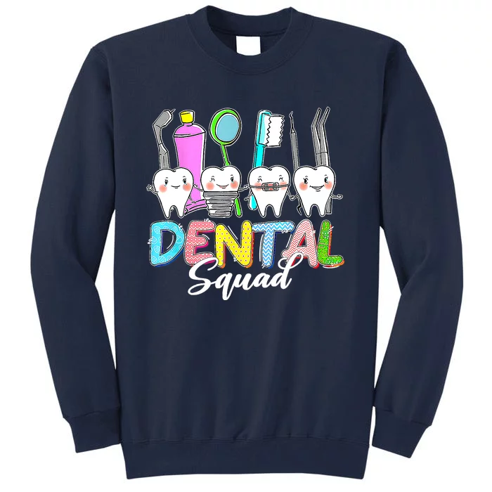 Funny Dental Squad Bunny Teeth Dentist Happy Easter Day Tall Sweatshirt