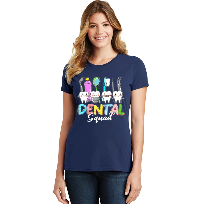 Funny Dental Squad Bunny Teeth Dentist Happy Easter Day Women's T-Shirt