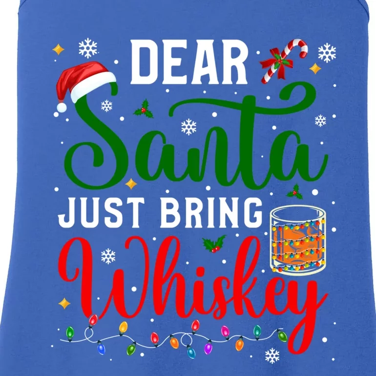 Funny Dear Santa Just Bring Whiskey Christmas Pajamas Gift Ladies Essential Tank