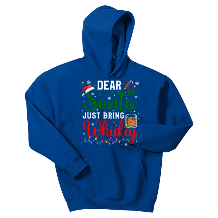 Funny Dear Santa Just Bring Whiskey Christmas Pajamas Gift Kids Hoodie