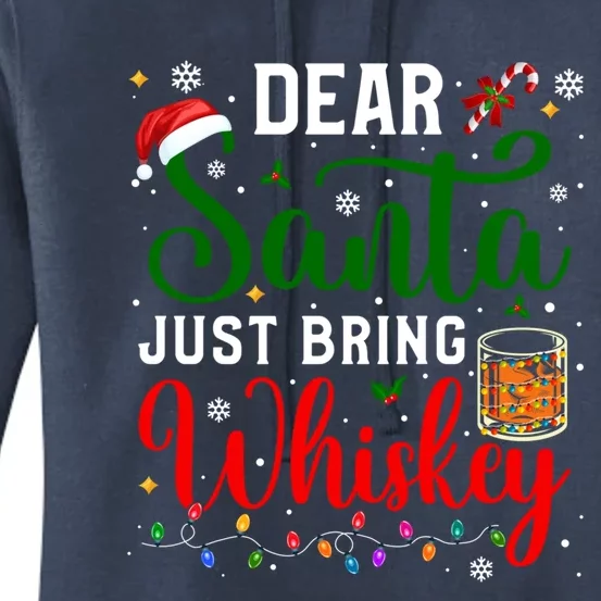 Funny Dear Santa Just Bring Whiskey Christmas Pajamas Gift Women's Pullover Hoodie