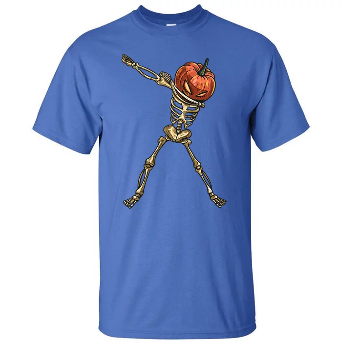 Funny Dabbing Skeleton Pumpkin Orange Lantern Print Gift Tall T-Shirt