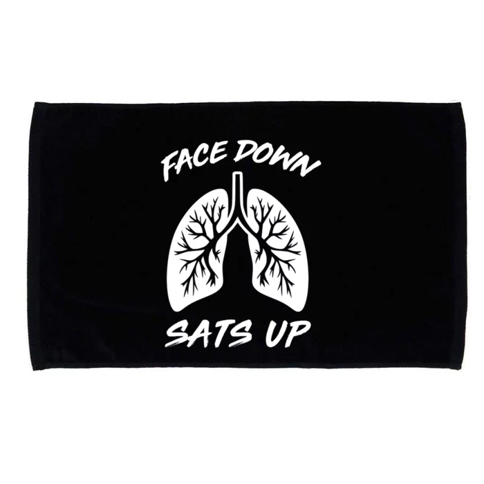 Face Down Sats Up Lungs Vintage Respiratory Therapist Rt Gift Microfiber Hand Towel