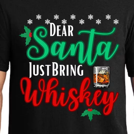 Funny Dear Santa Just Bring Whiskey Christmas Pajamas Pajama Set