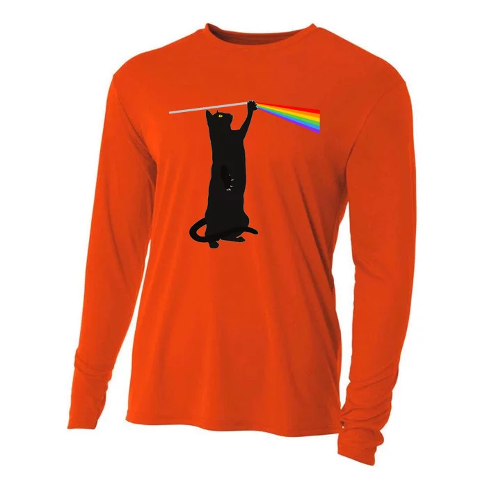 Funny Dark Side Of The Cat Cooling Performance Long Sleeve Crew