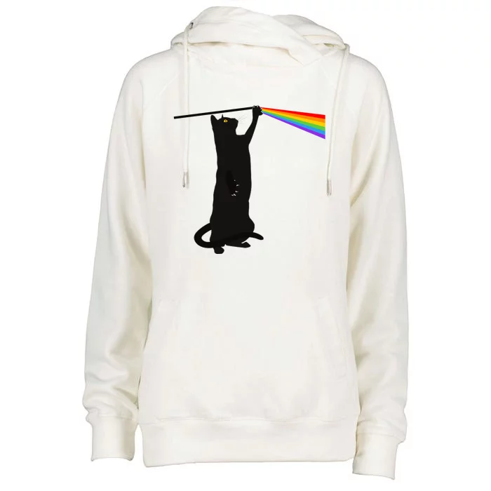 Funny Dark Side Of The Cat Womens Funnel Neck Pullover Hood