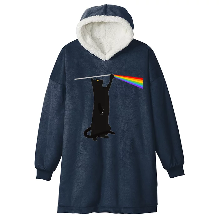 Funny Dark Side Of The Cat Hooded Wearable Blanket