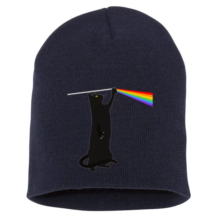 Funny Dark Side Of The Cat Short Acrylic Beanie