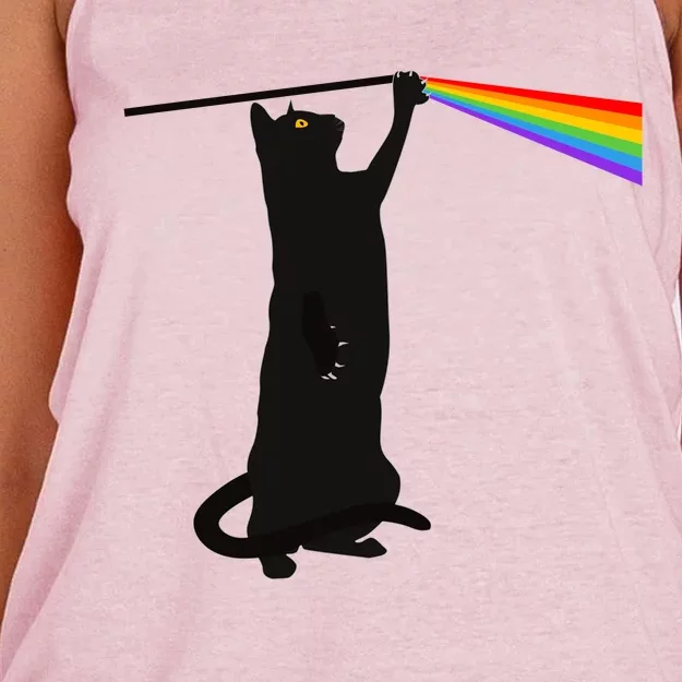 Funny Dark Side Of The Cat Women's Knotted Racerback Tank