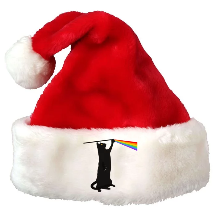 Funny Dark Side Of The Cat Premium Christmas Santa Hat