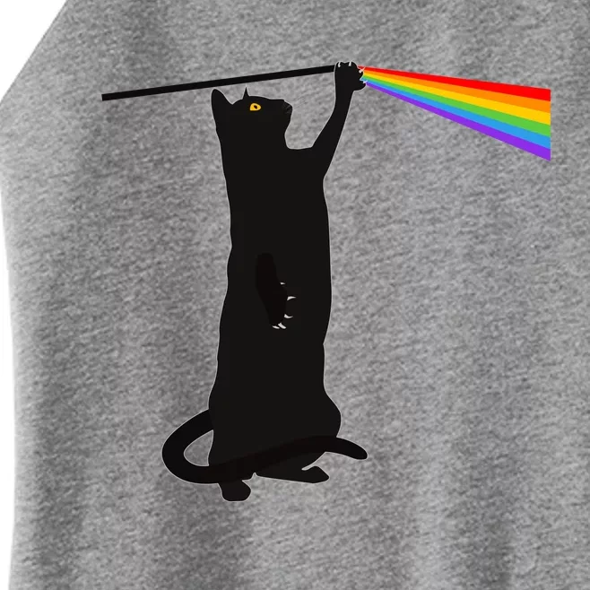 Funny Dark Side Of The Cat Women’s Perfect Tri Rocker Tank