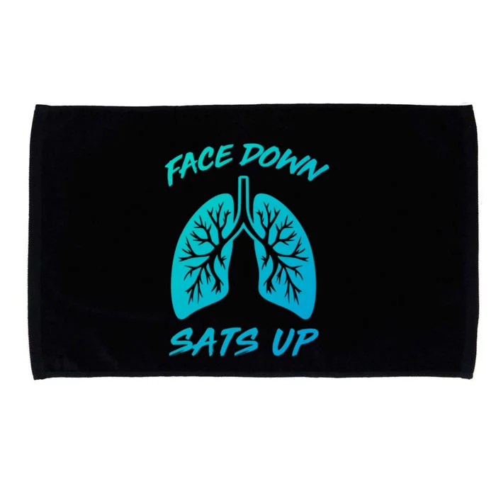 Face Down Sats Up Lungs Vintage Respiratory Therapist Rt Gift Microfiber Hand Towel