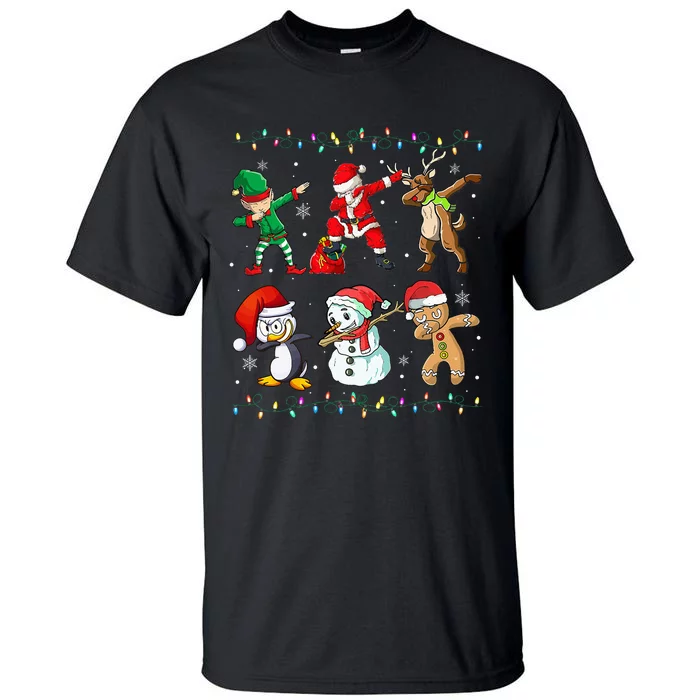 Festive Dabbing Santa Elf Friends Holiday Presents Tall T-Shirt