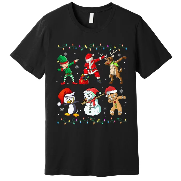 Festive Dabbing Santa Elf Friends Holiday Presents Premium T-Shirt