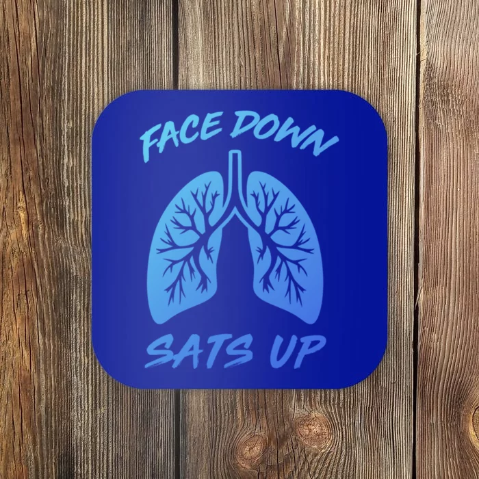 Face Down Sats Up Lungs Vintage Respiratory Therapist Rt Gift Coaster