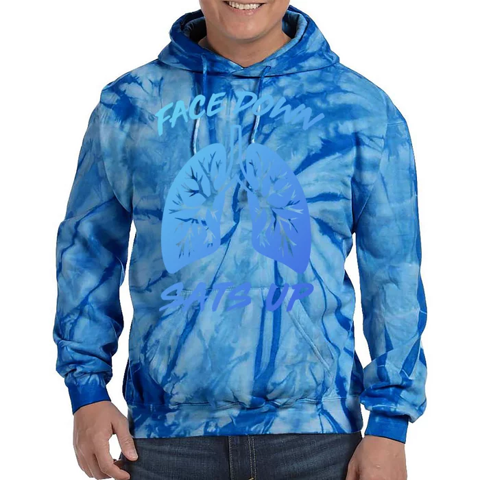 Face Down Sats Up Lungs Vintage Respiratory Therapist Rt Gift Tie Dye Hoodie