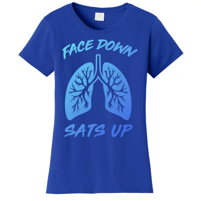 Face Down Sats Up Lungs Vintage Respiratory Therapist Rt Gift Women's T-Shirt