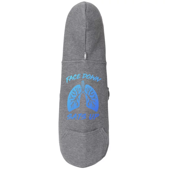 Face Down Sats Up Lungs Vintage Respiratory Therapist Rt Gift Doggie 3-End Fleece Hoodie