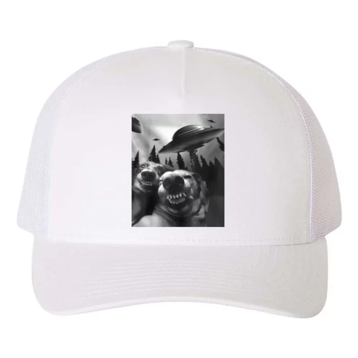 Funny Dogs Selfie With UFOs Yupoong Adult 5-Panel Trucker Hat