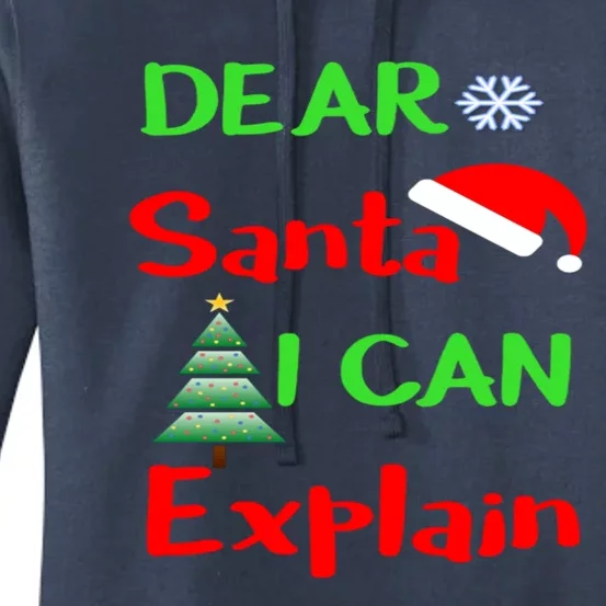 Funny Dear Santa I Can Explain Christmas Xmas Sweater Jumper Gift Women's Pullover Hoodie