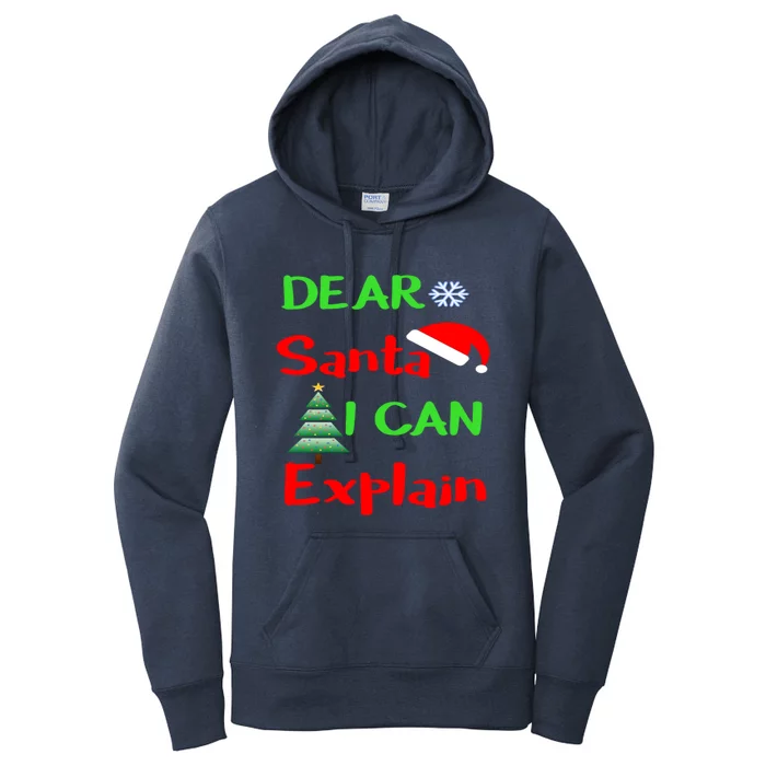 Funny Dear Santa I Can Explain Christmas Xmas Sweater Jumper Gift Women's Pullover Hoodie