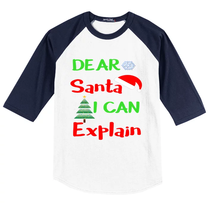 Funny Dear Santa I Can Explain Christmas Xmas Sweater Jumper Gift Baseball Sleeve Shirt