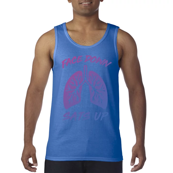 Face Down Sats Up Lungs Vintage Respiratory Therapist Rt Gift Tank Top